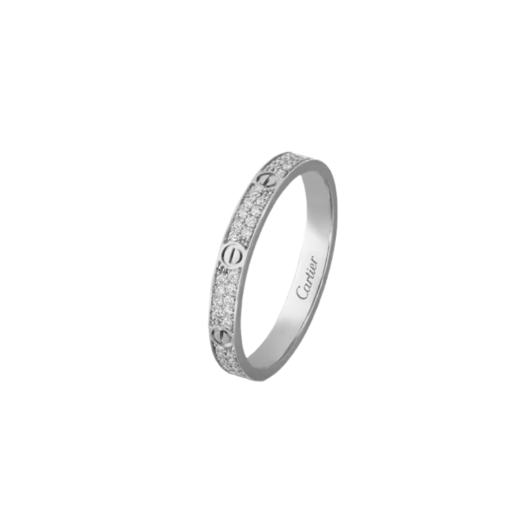 CTRV023 18K Cartier LOVE ring, mini model, paved - ccjewelryacc