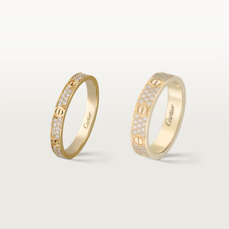 CTRV023 18K Cartier LOVE ring, mini model, paved - ccjewelryacc