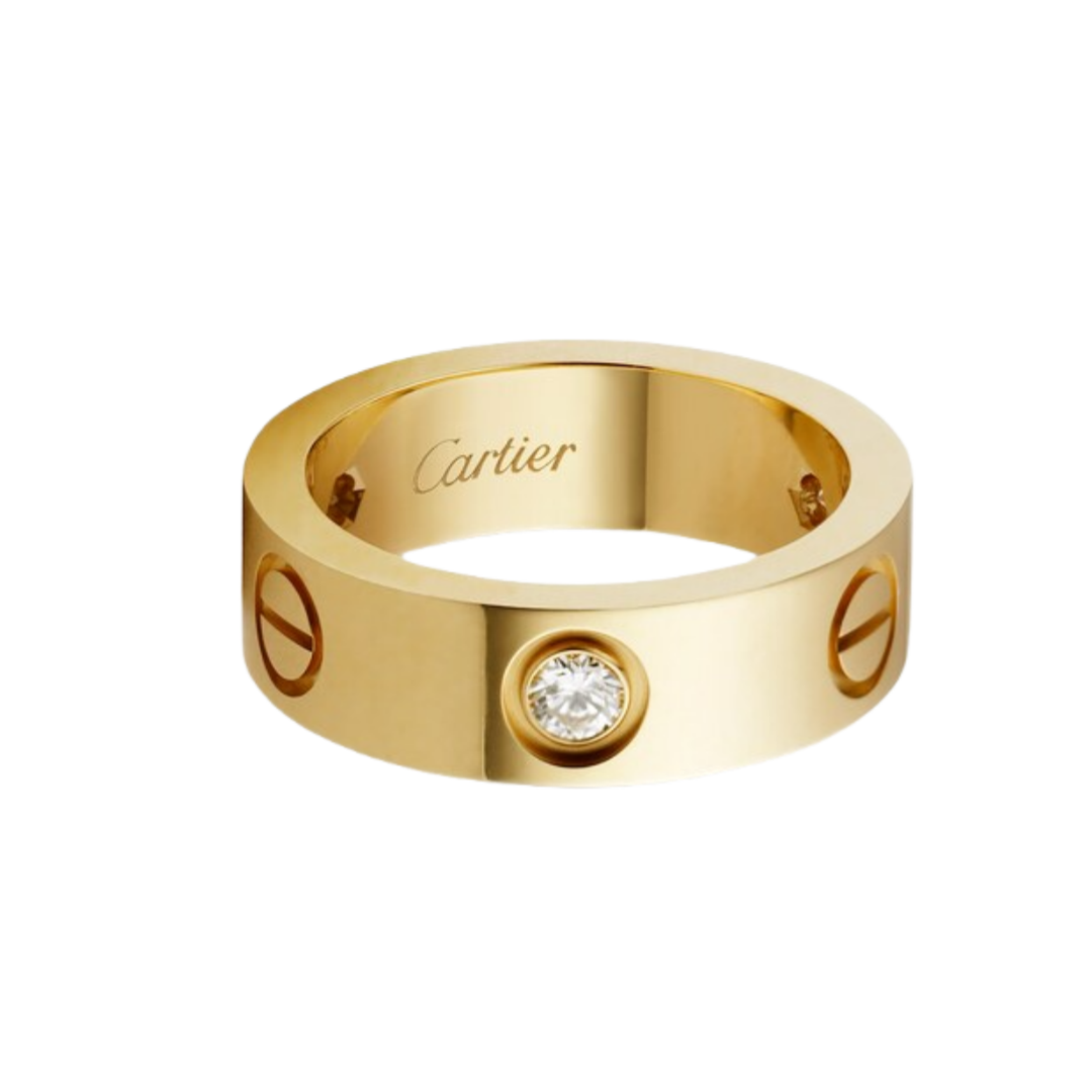 CTRV011 18K Cartier LOVE ring, classic model, 3 diamonds - ccjewelryacc