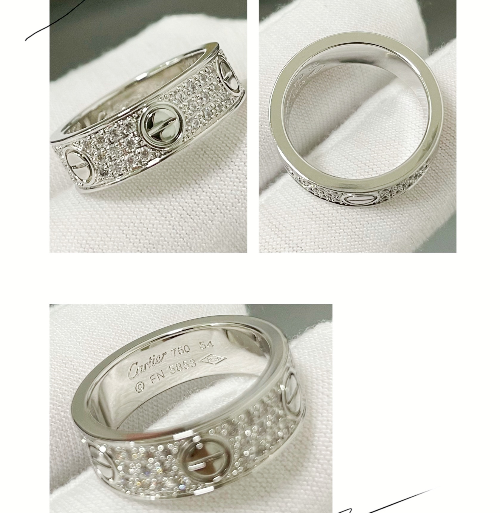 CTRV021 18K Cartier LOVE ring, classic model, paved - ccjewelryacc