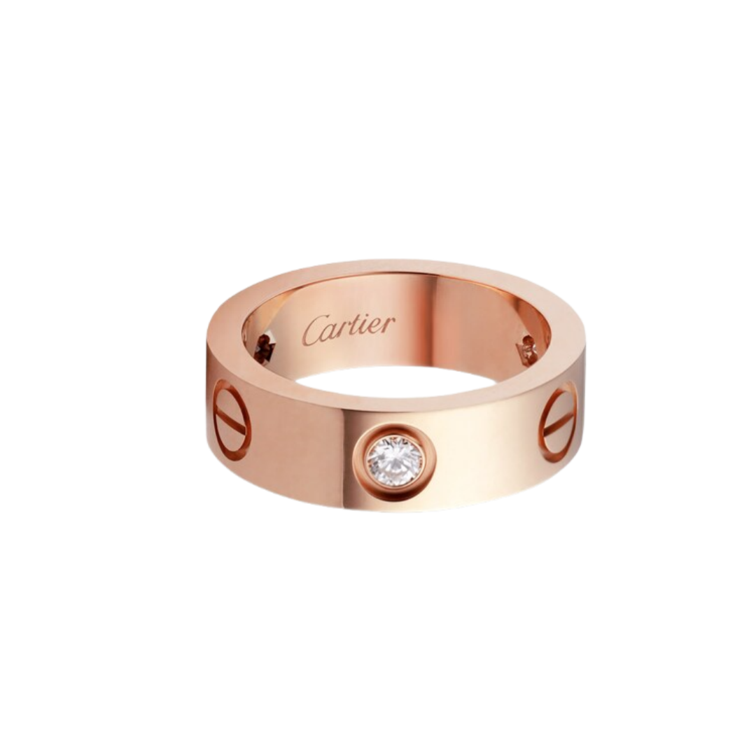 CTRV011 18K Cartier LOVE ring, classic model, 3 diamonds - ccjewelryacc