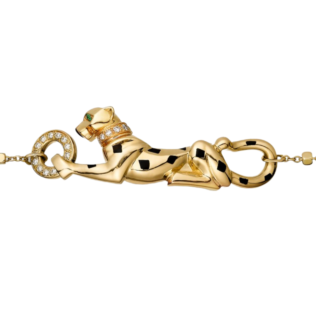 CTS037 18K Panthère de Cartier bracelet, on chain, diamonds - ccjewelryacc
