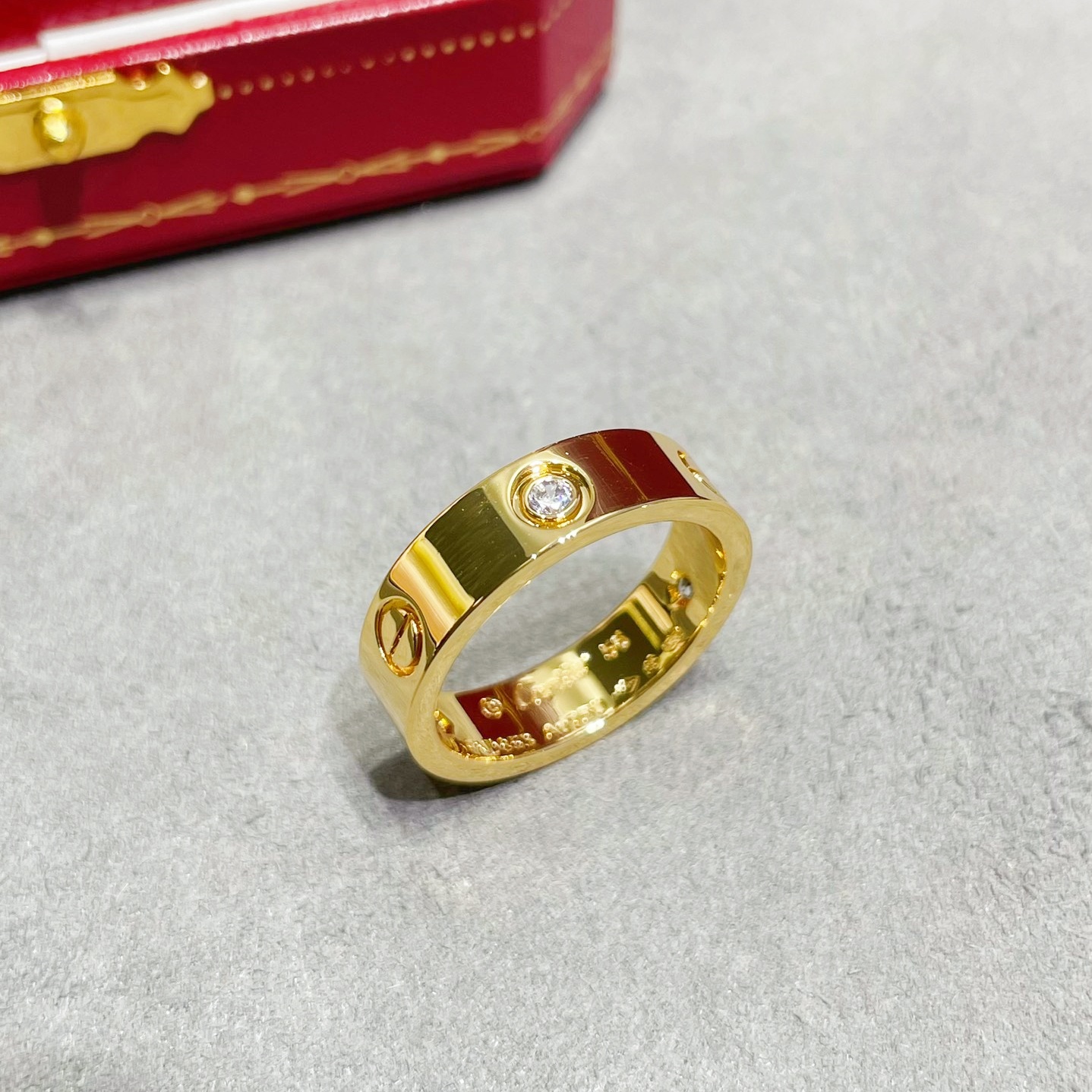 CTRV011 18K Cartier LOVE ring, classic model, 3 diamonds - ccjewelryacc