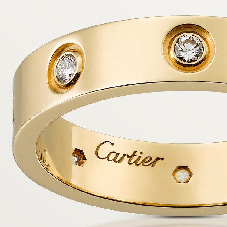 CTRV018 18K Cartier LOVE ring, small model, 8 diamonds - ccjewelryacc