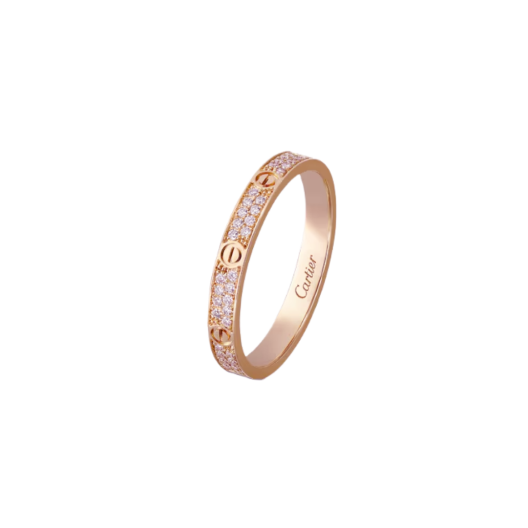 CTRV023 18K Cartier LOVE ring, mini model, paved - ccjewelryacc