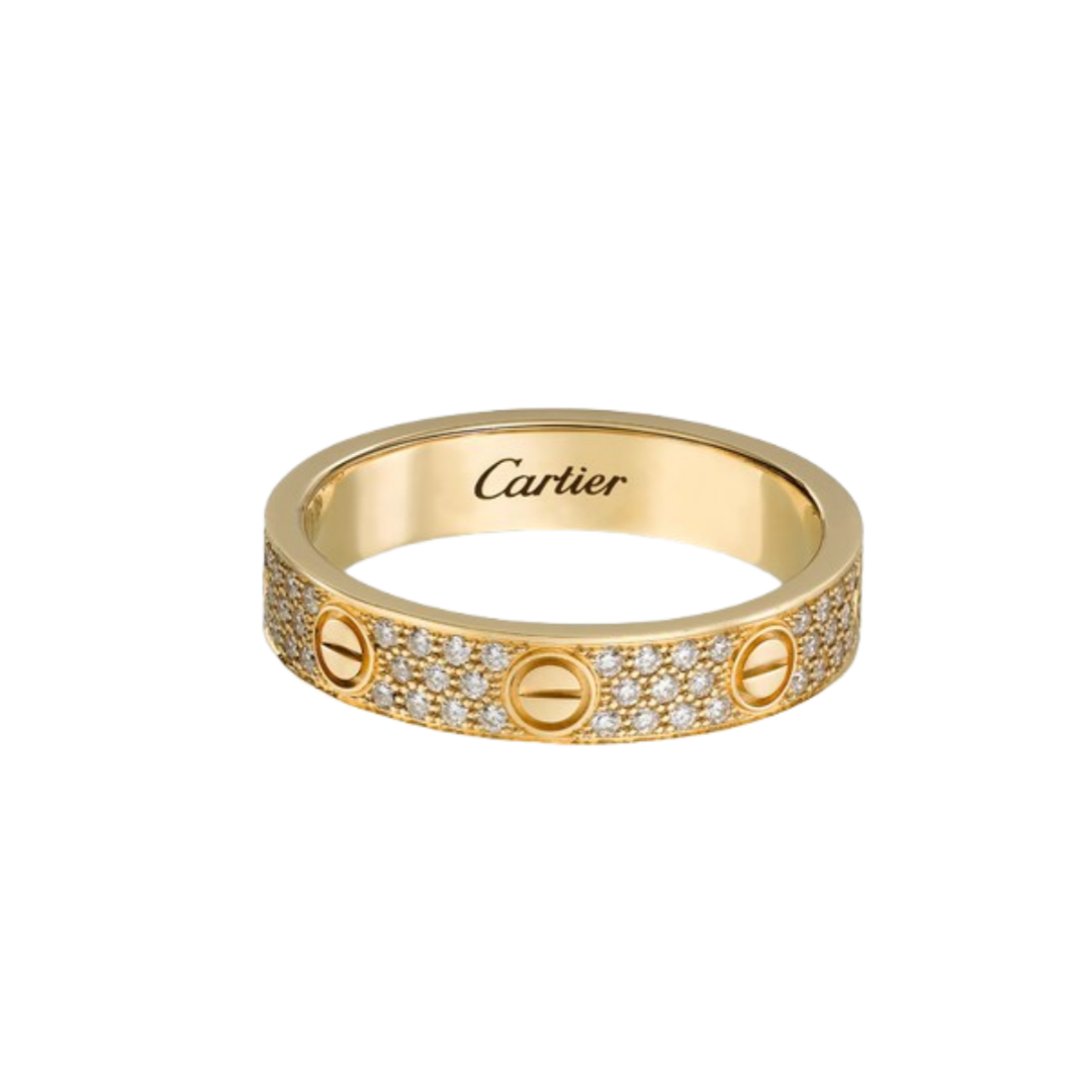 CTRV020 18K Cartier LOVE ring, small model, paved - ccjewelryacc