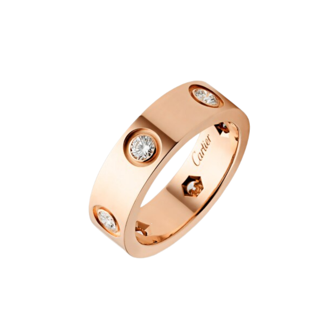 CTRV013 18K Cartier LOVE ring, classic model, 6 diamonds - ccjewelryacc