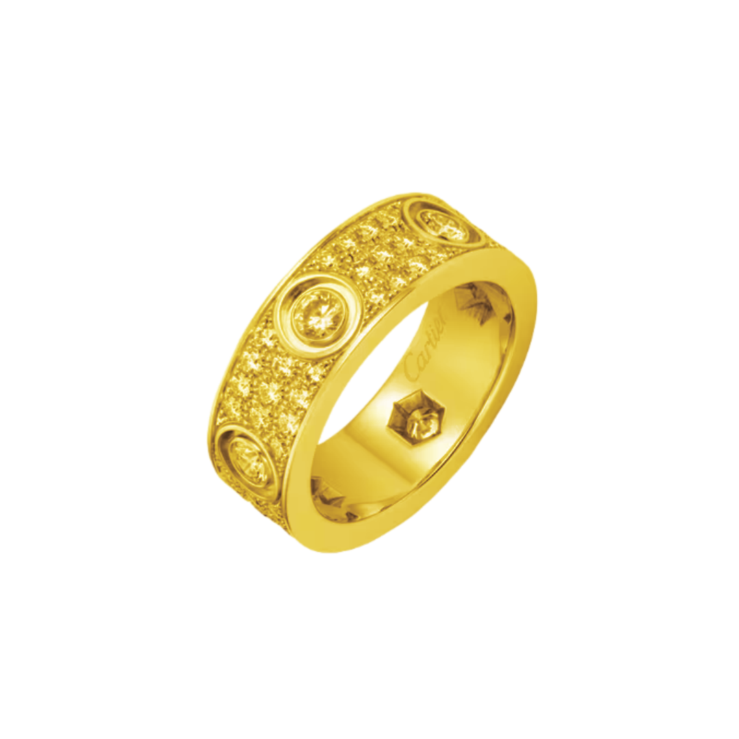 CTRV022 18K Cartier LOVE ring, classic model, paved, 6 diamonds - ccjewelryacc
