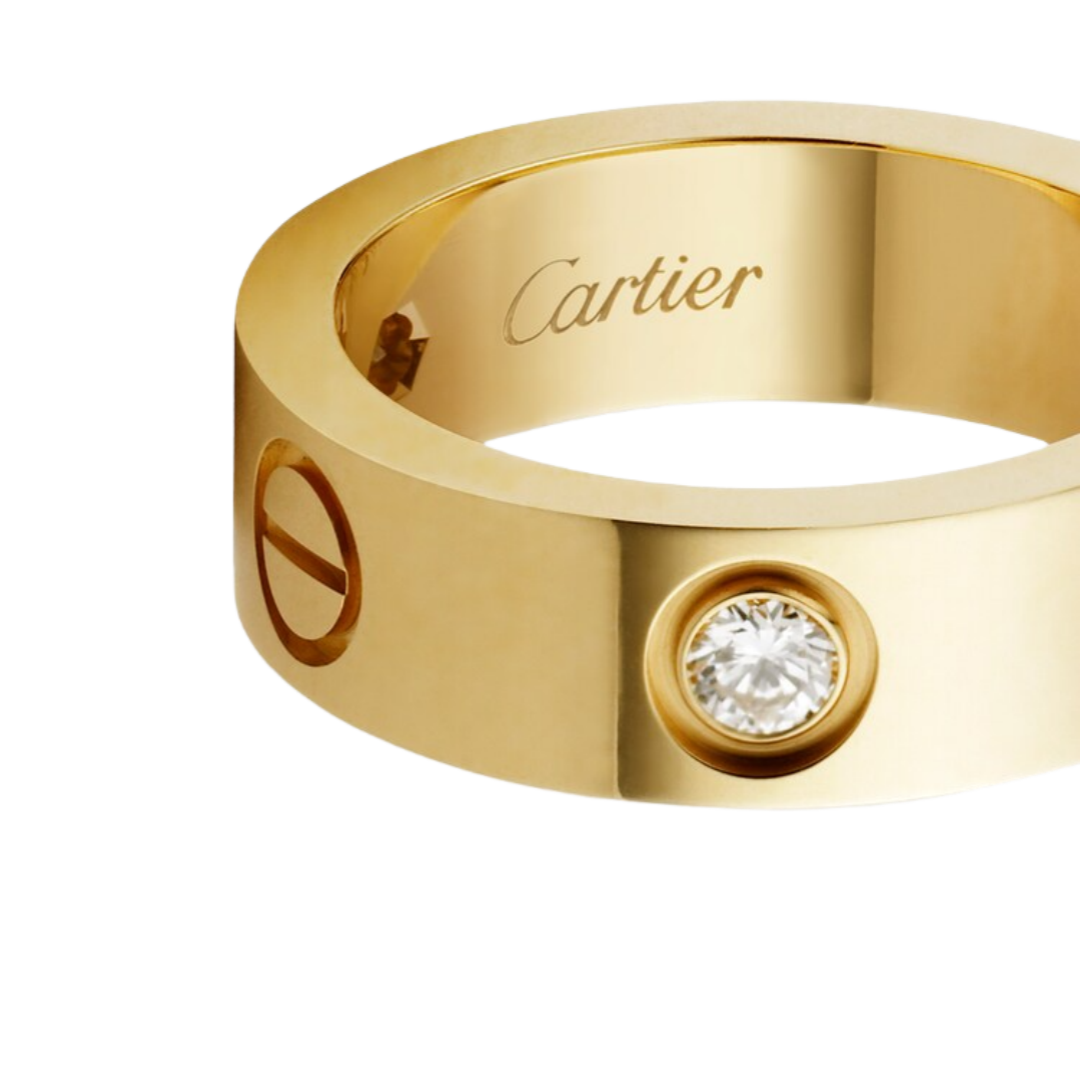 CTRV011 18K Cartier LOVE ring, classic model, 3 diamonds - ccjewelryacc
