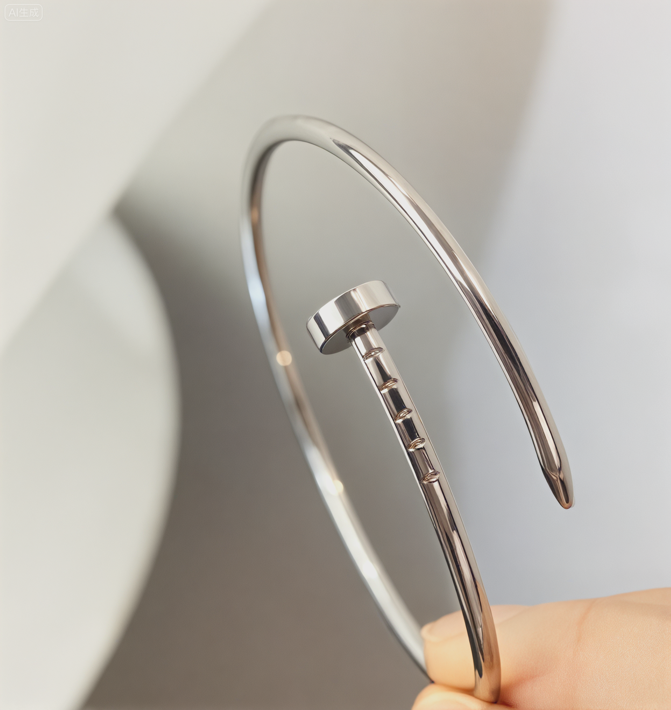 CTSV026 18K Gold slender and flexible Juste un Clou bracelet, small model, diamonds 2.5mm - ccjewelryacc