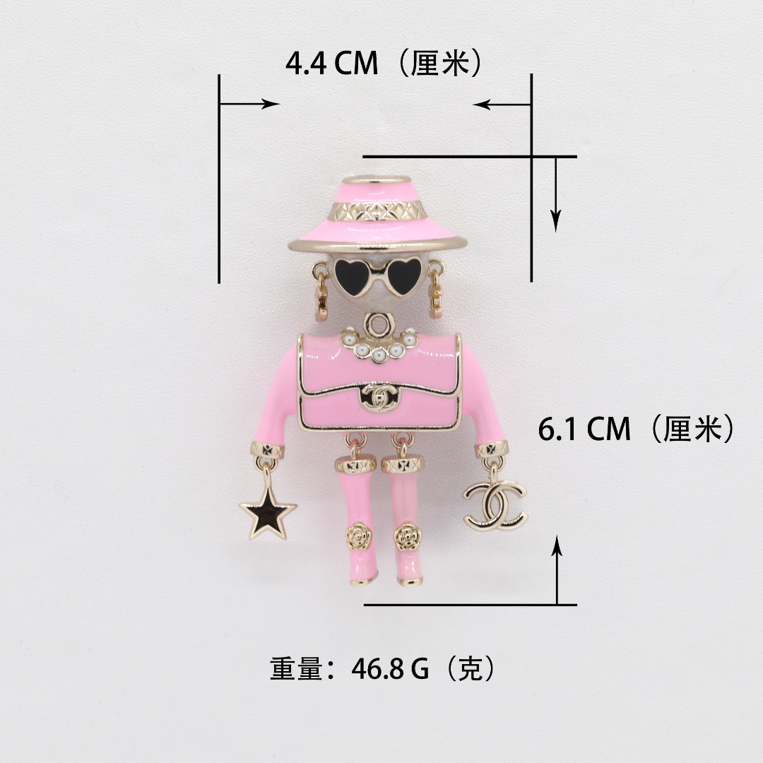 BCB594 Chanel Pink cartoon brooch pin - ccjewelryacc