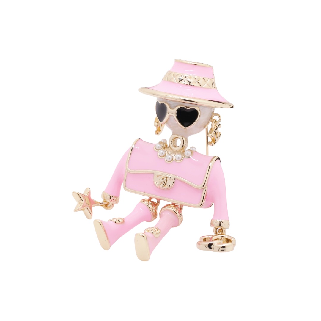 BCB594 Chanel Pink cartoon brooch pin - ccjewelryacc