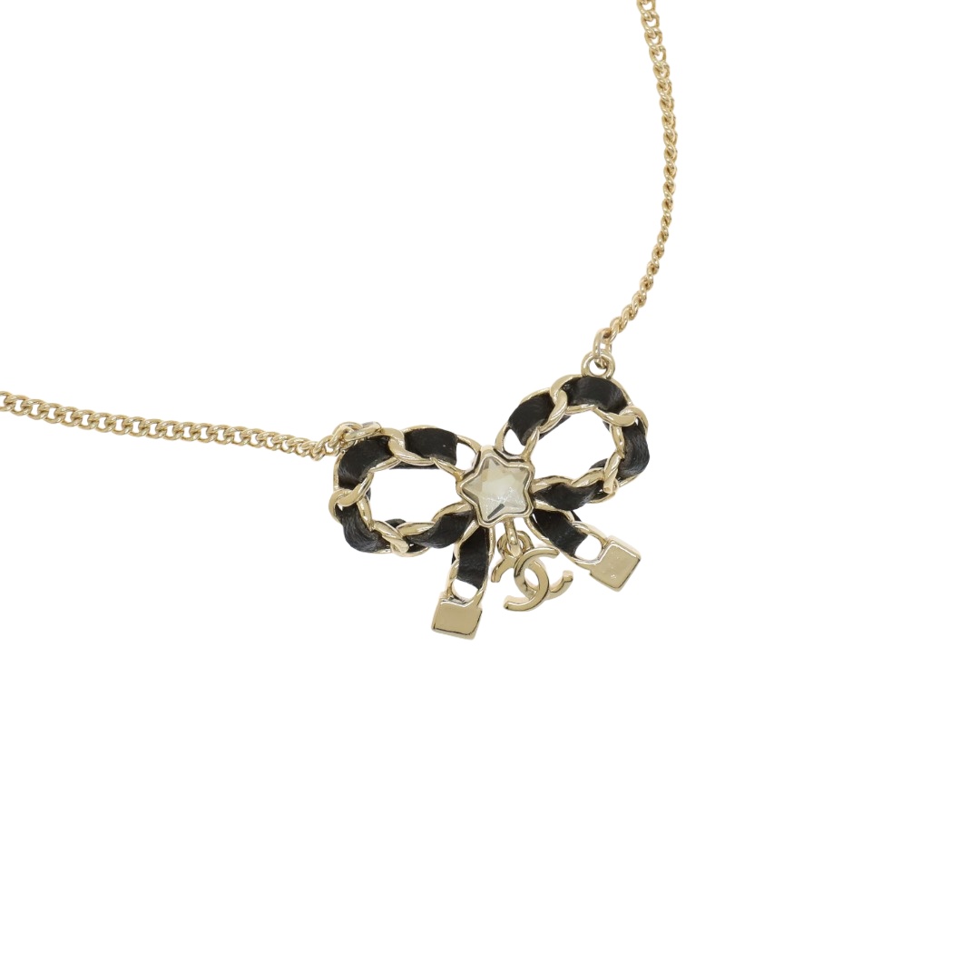 CCN041 Chanel metal leater bow choker Necklace for women - ccjewelryacc