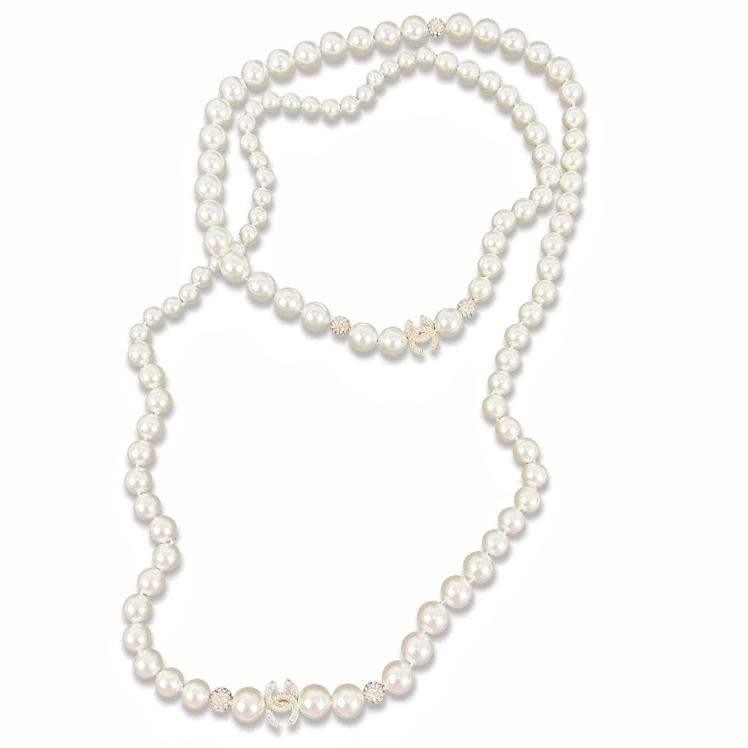 CCL338 Chanel pearl long chain sweater necklace for women - ccjewelryacc