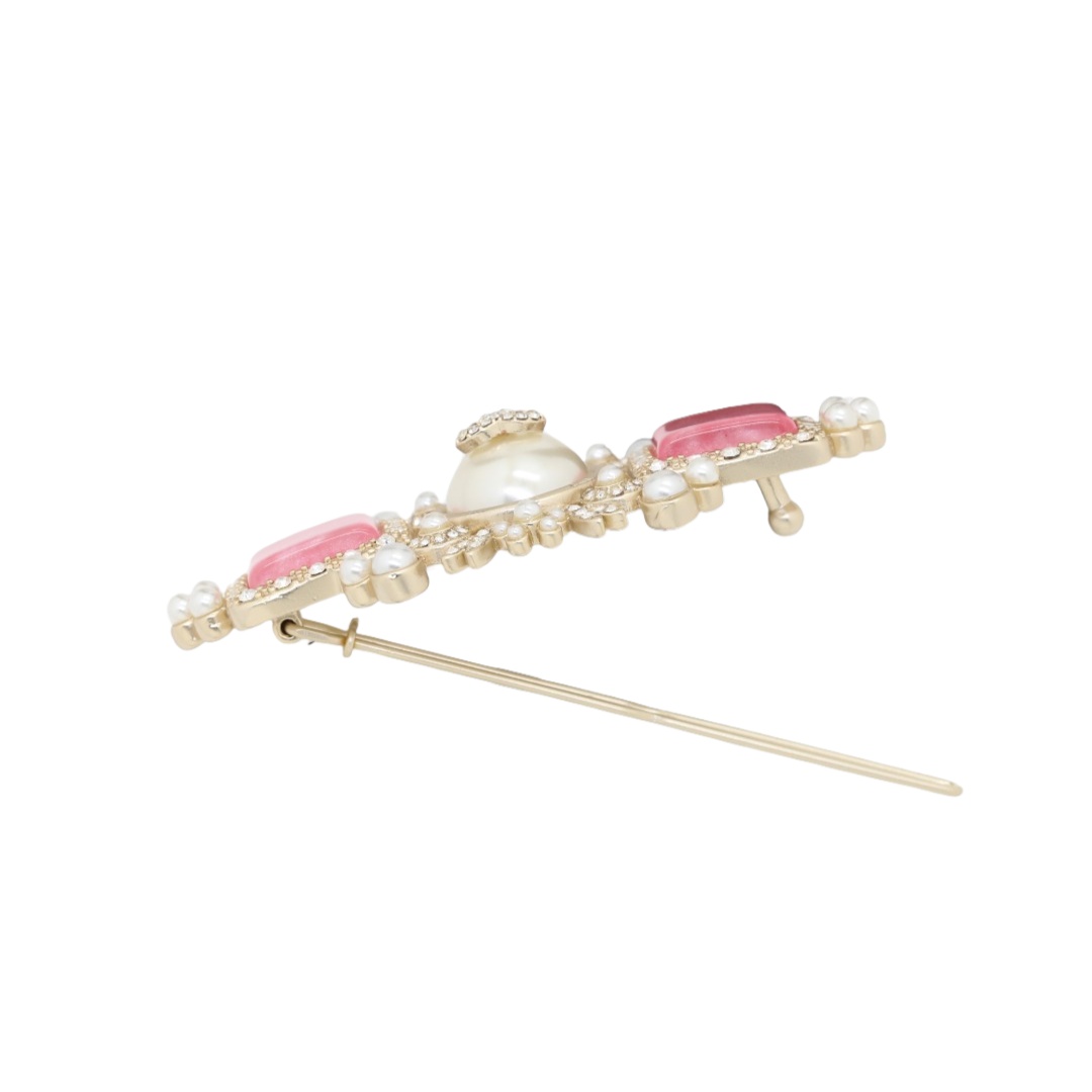 CCH068 Vintage Pink chanel hair clips - ccjewelryacc