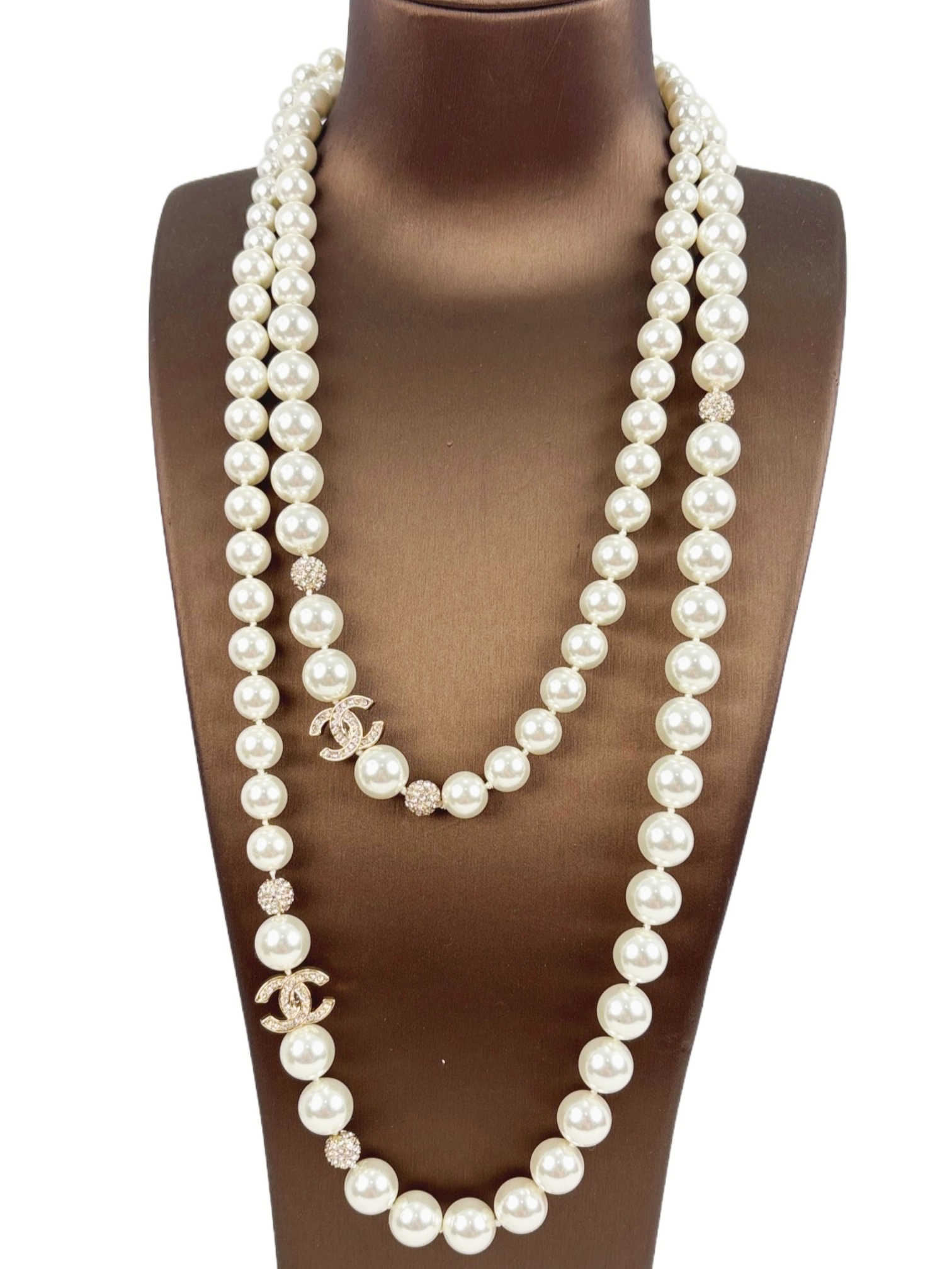 CCL338 Chanel pearl long chain sweater necklace for women - ccjewelryacc