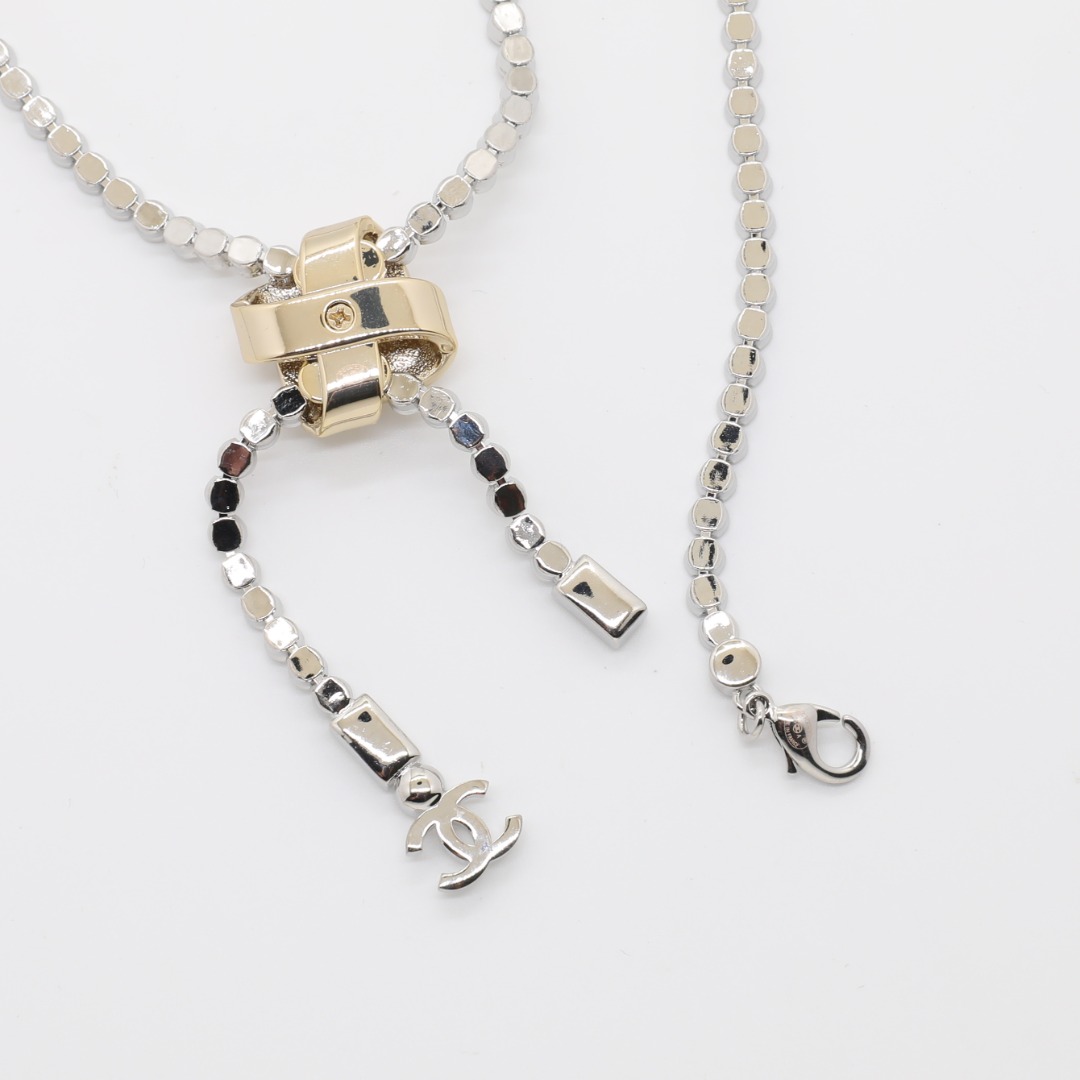 CCN177 Chanel crystal tennies chain tassels necklace for women - ccjewelryacc