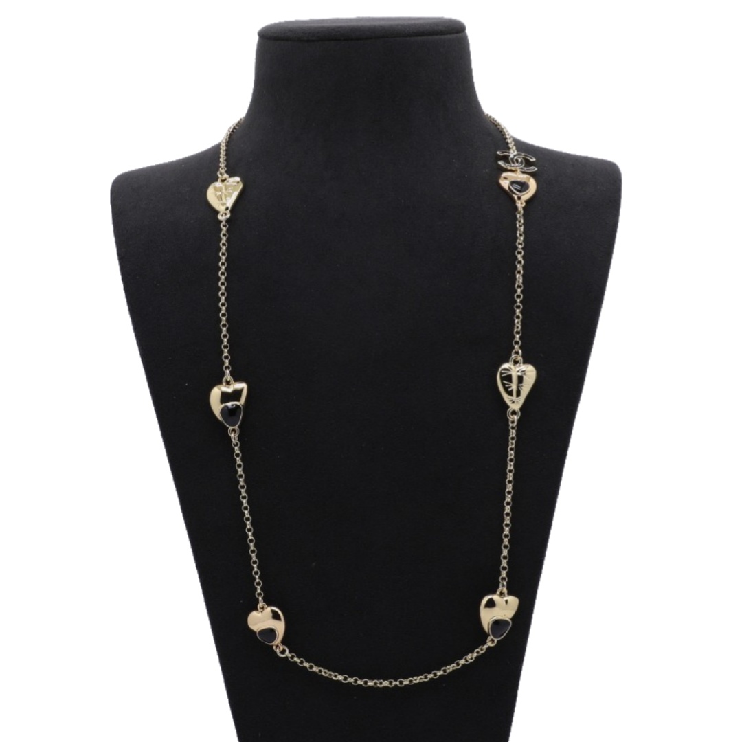CCL289 Chanel Metal 18k gold plated long chain black enamel sweater necklace for women - ccjewelryacc