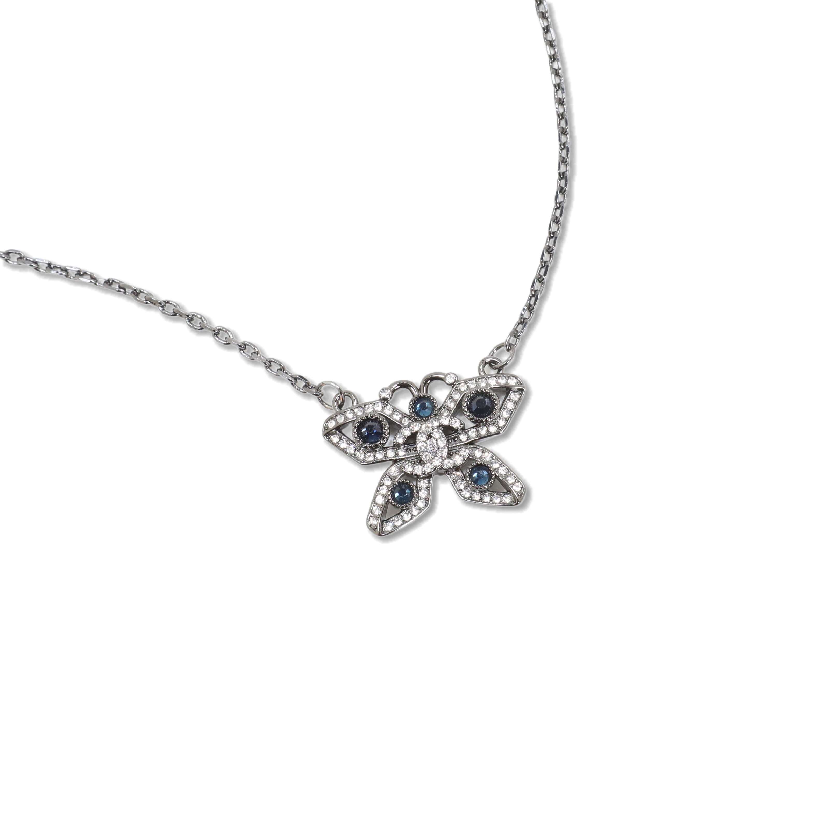 CCN147 Chanel crystal butterfly choker necklace for women - ccjewelryacc