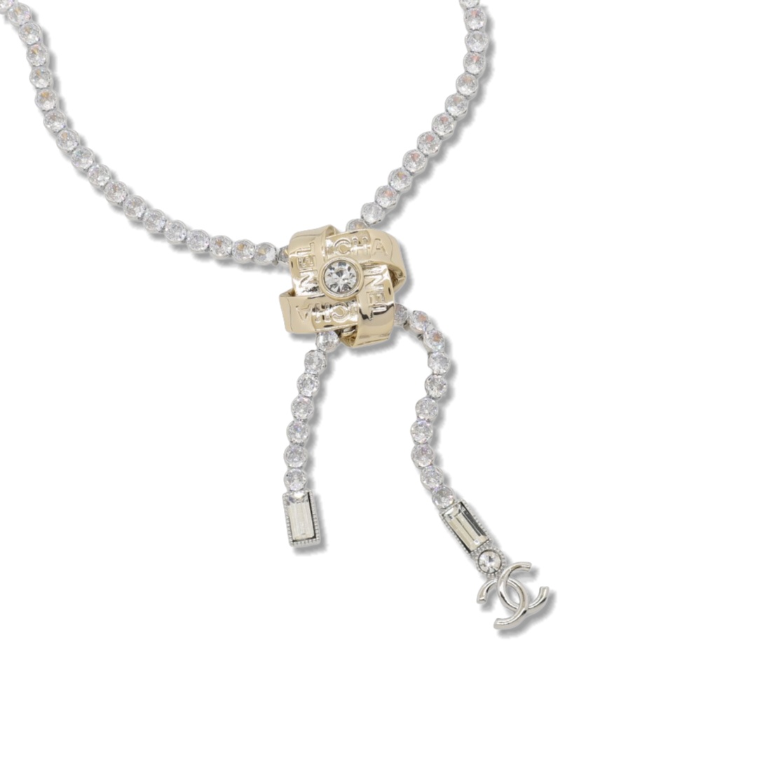 CCN177 Chanel crystal tennies chain tassels necklace for women - ccjewelryacc