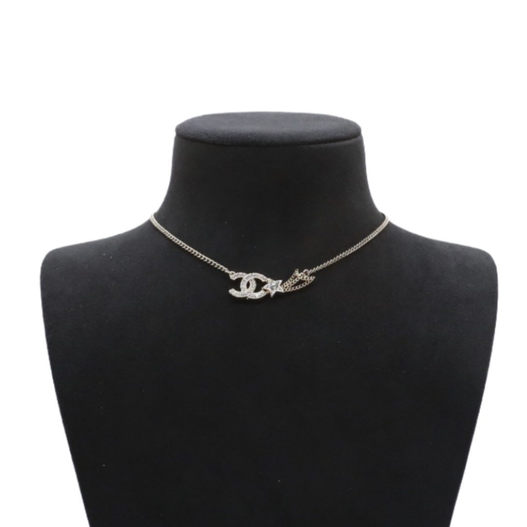 CCN075 Chanel metal chain crystal star cc logo choker necklace for women - ccjewelryacc