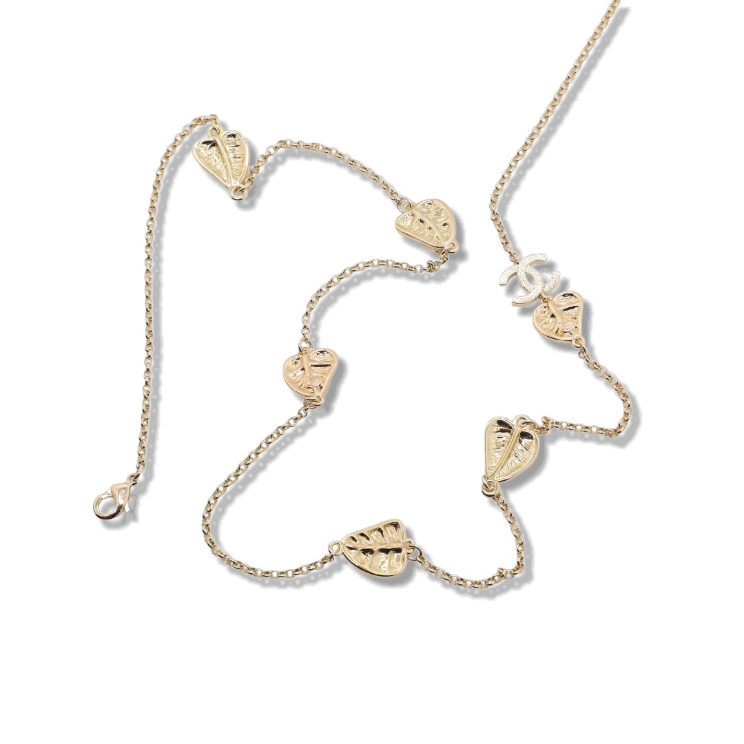 CCL289 Chanel Metal 18k gold plated long chain black enamel sweater necklace for women - ccjewelryacc