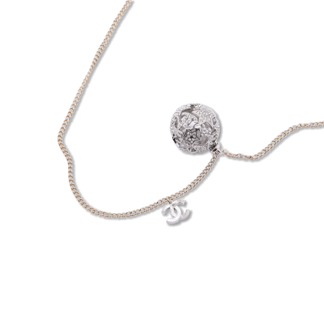 CCN188 Chanel hollow-out ball charm necklace for women - ccjewelryacc