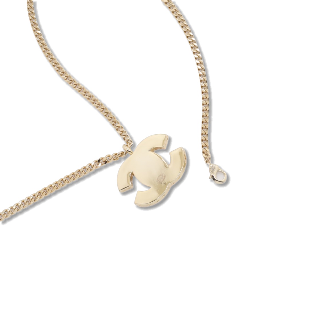 CCN145 Chanel pink acrylic cc logo pendant necklace for women - ccjewelryacc