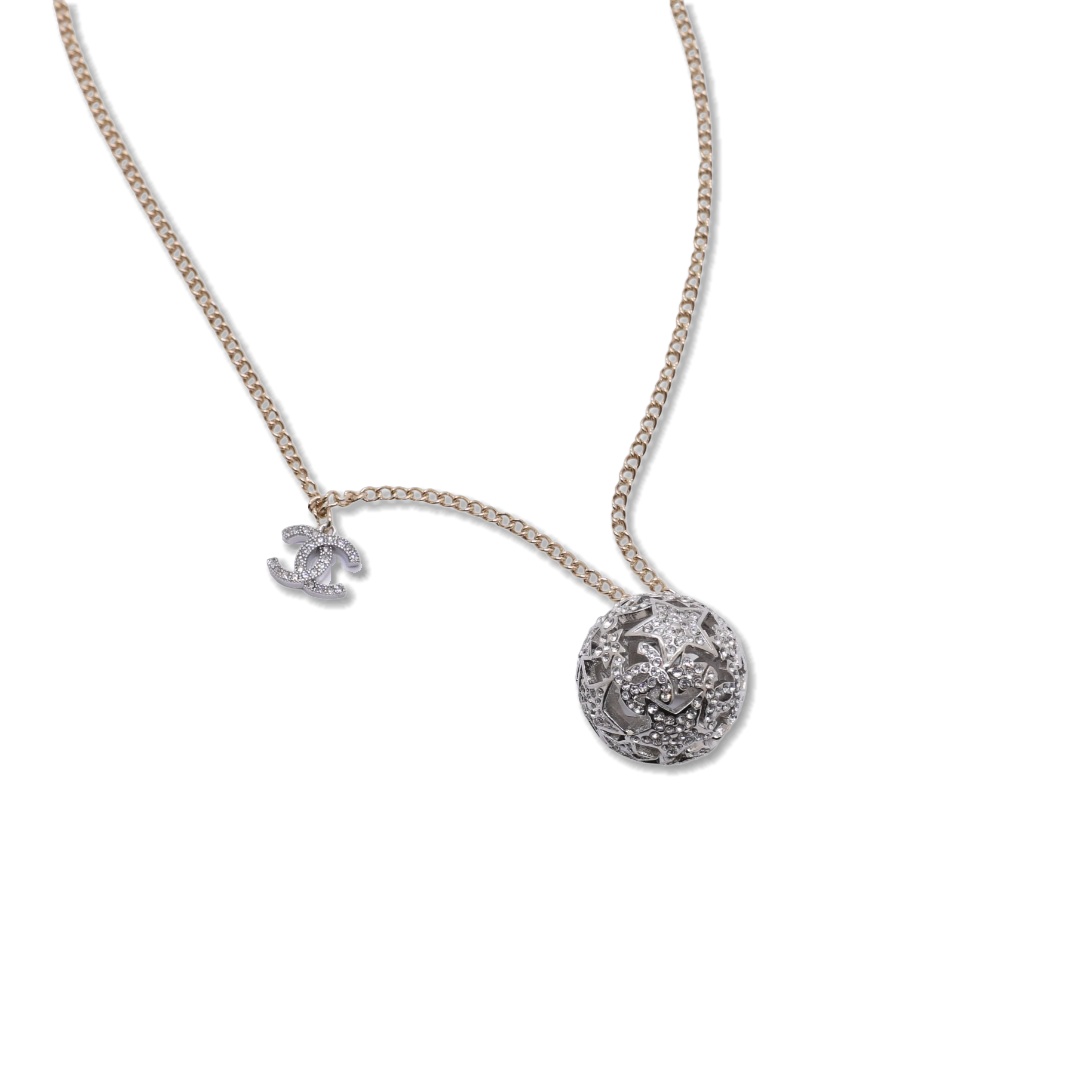 CCN188 Chanel hollow-out ball charm necklace for women - ccjewelryacc