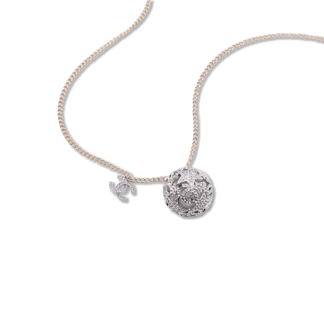 CCN188 Chanel hollow-out ball charm necklace for women - ccjewelryacc