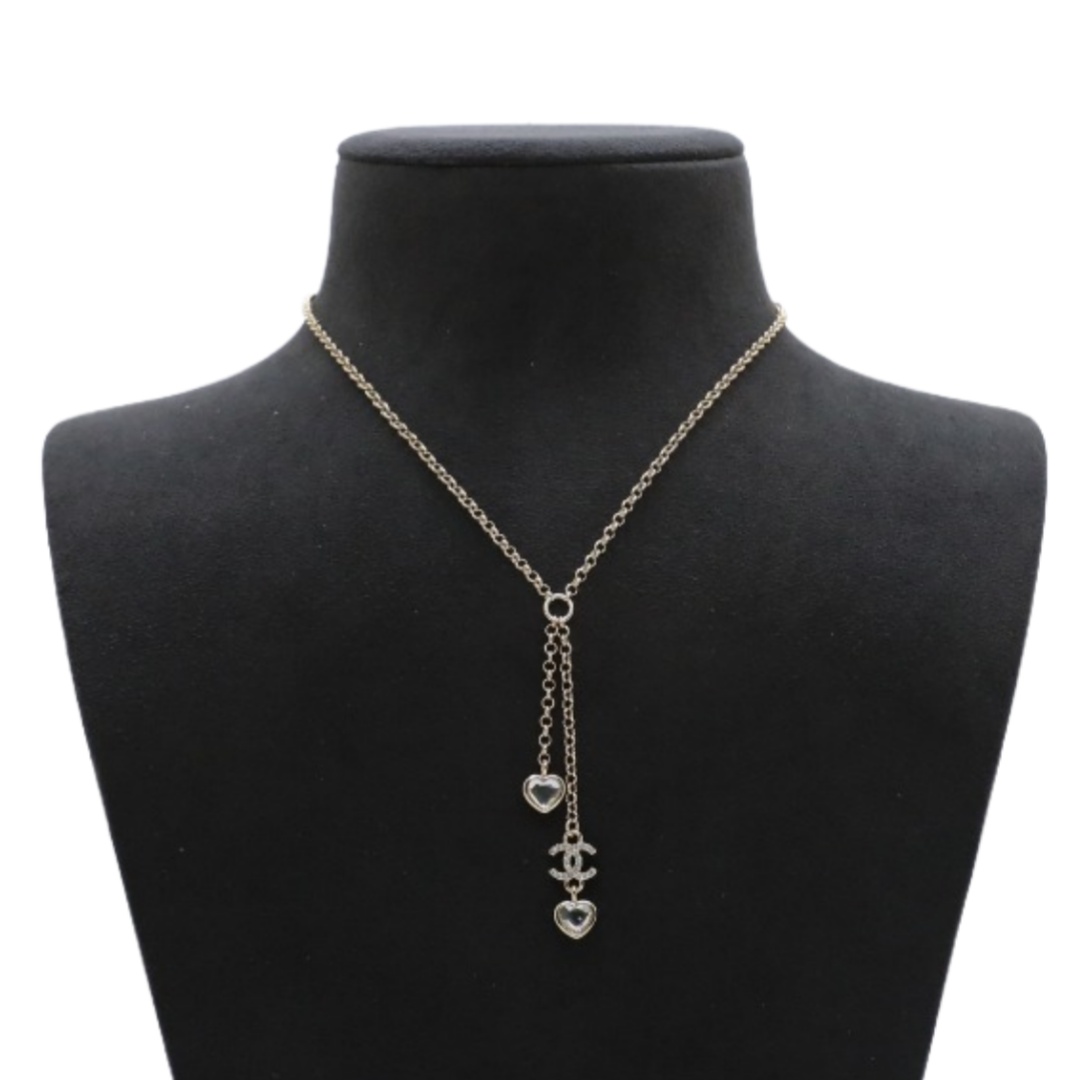 CCN091 Chanel crystal heart cc logo tassels necklace for women - ccjewelryacc