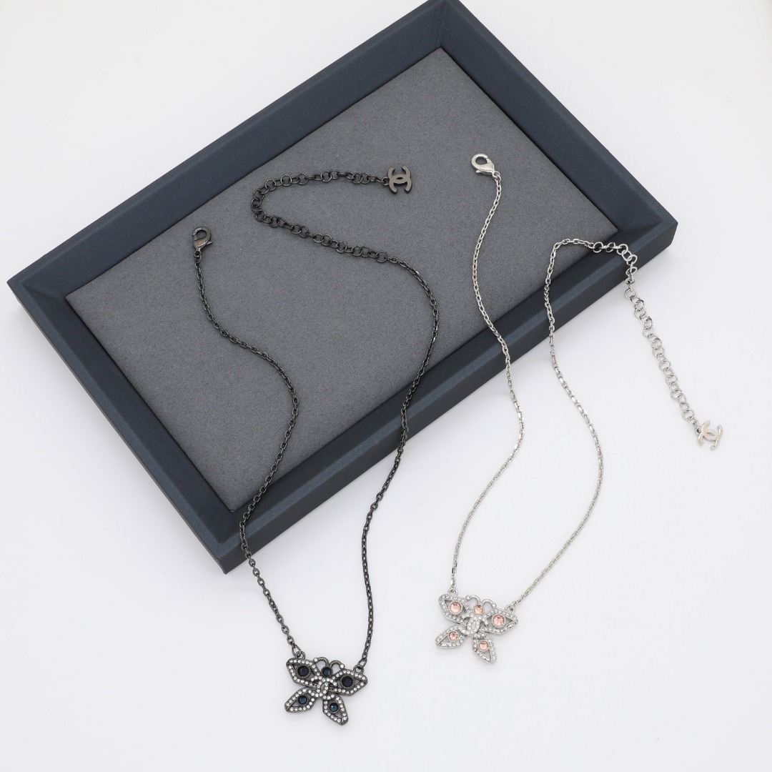 CCN147 Chanel crystal butterfly choker necklace for women - ccjewelryacc