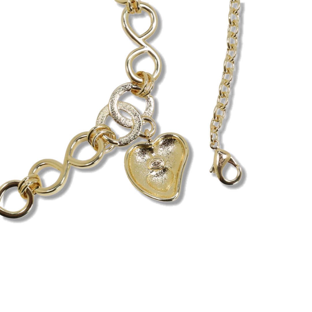 CCN249 Chanel Chunky Chain enamel heart choker necklace for women - ccjewelryacc