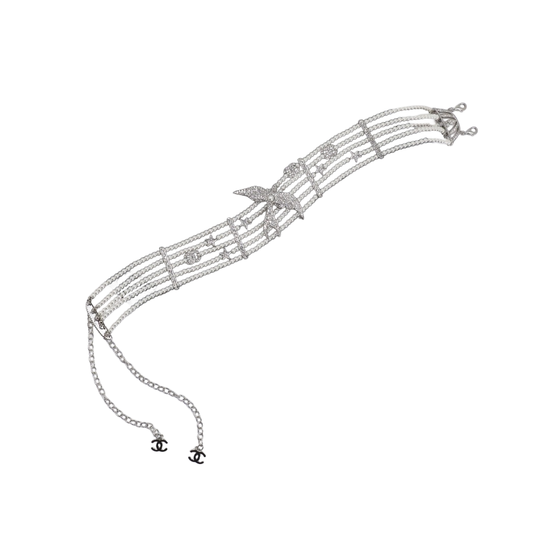 CCN029 Chanel choker necklace white Gold - ccjewelryacc