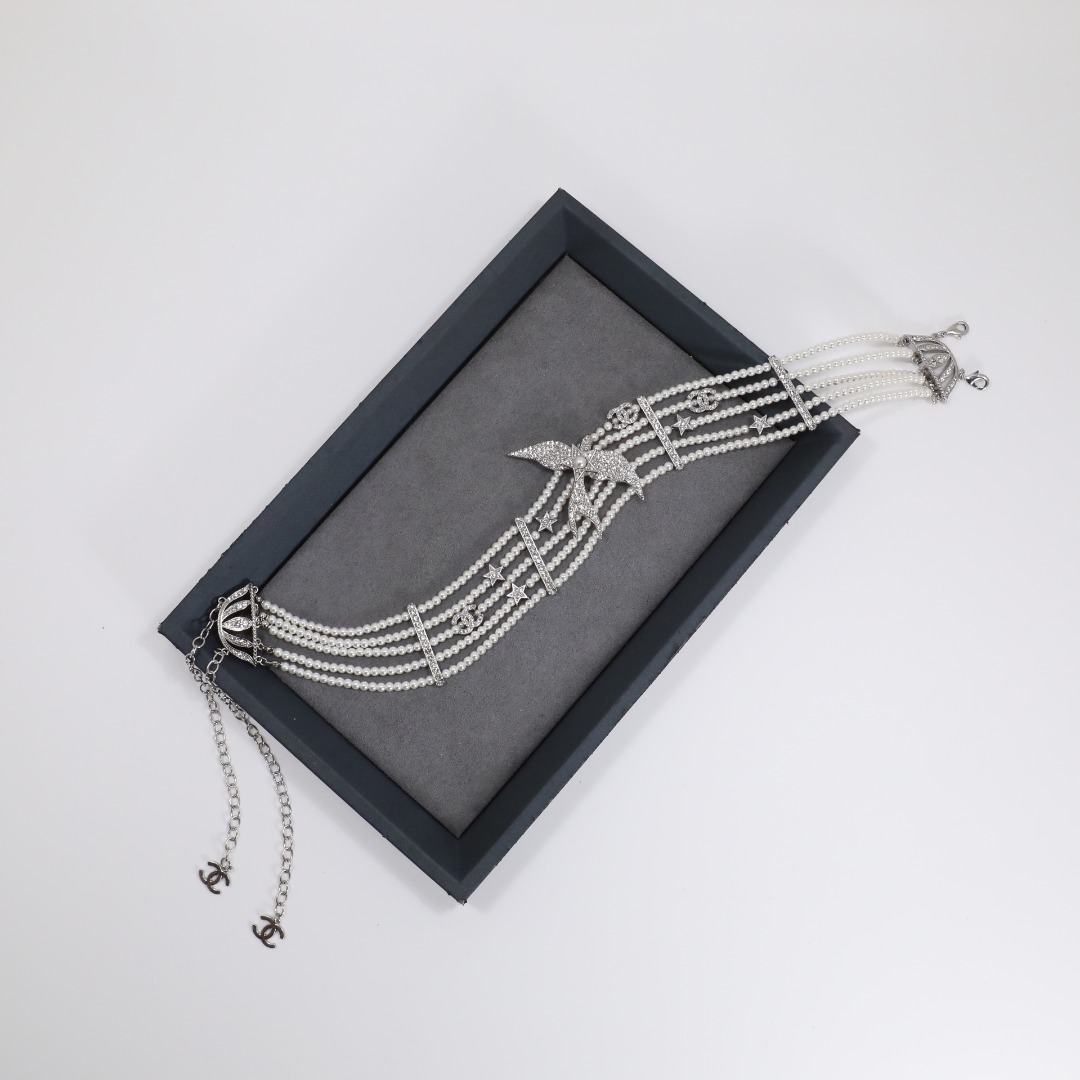 CCN029 Chanel choker necklace white Gold - ccjewelryacc