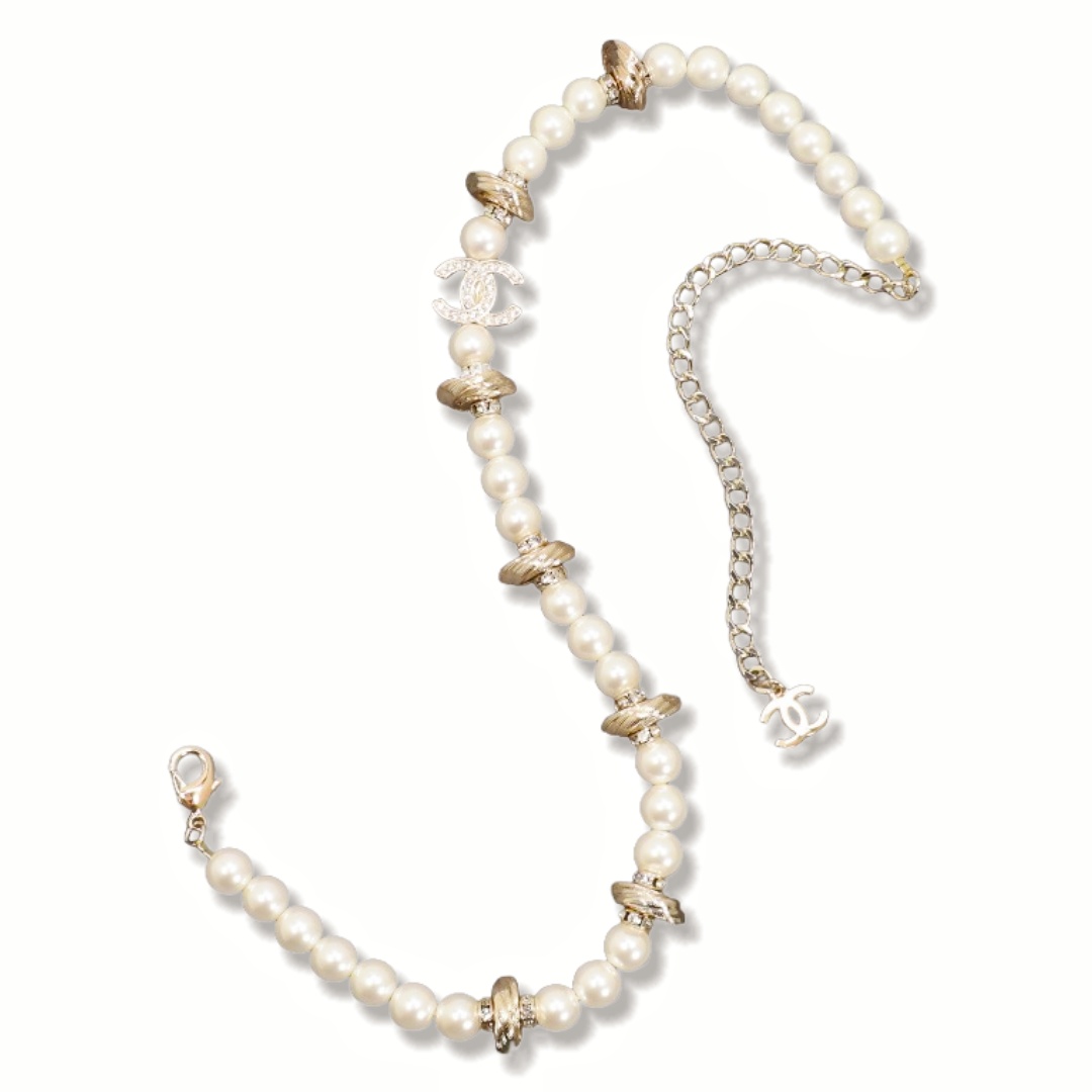 CCN487 Chanel pearl choker necklace - ccjewelryacc
