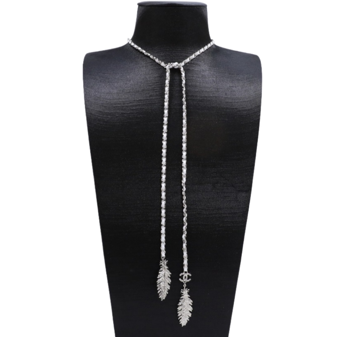 CCN211 Chanel metal leater leaf chain waist chain necklace - ccjewelryacc