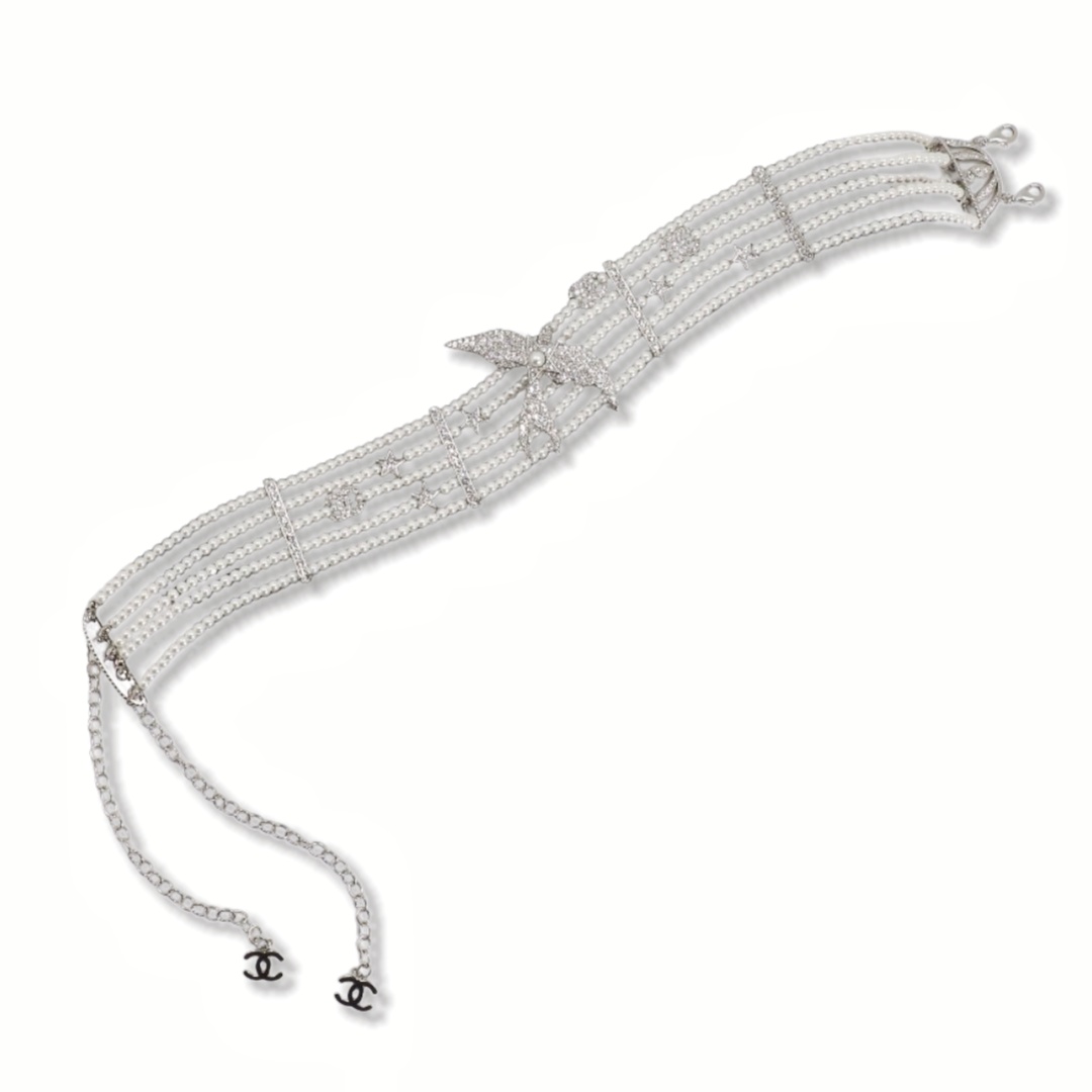 CCN029 Chanel choker necklace white Gold - ccjewelryacc