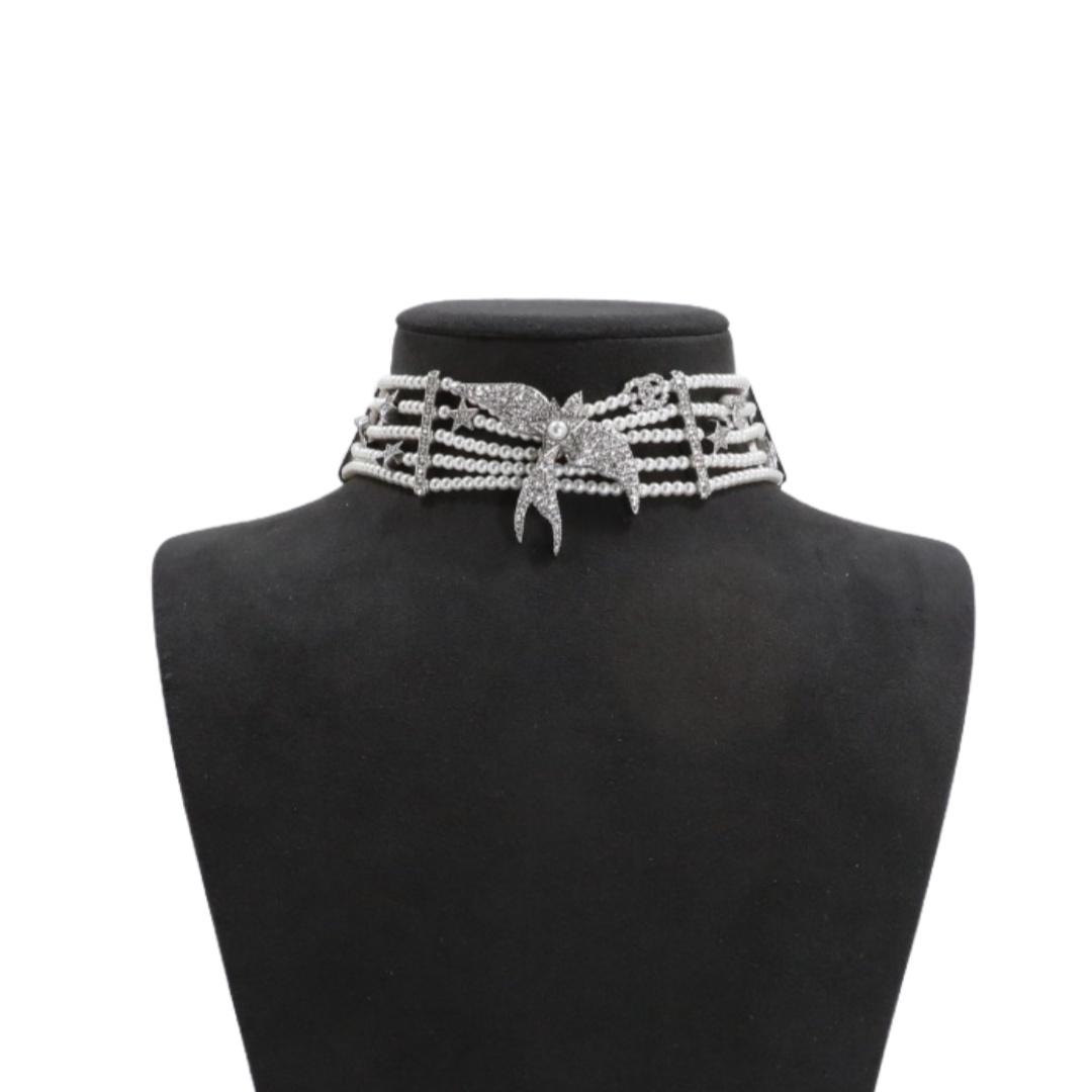 CCN029 Chanel choker necklace white Gold - ccjewelryacc