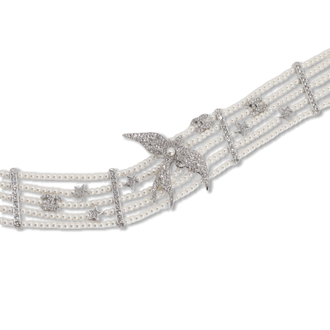 CCN029 Chanel choker necklace white Gold - ccjewelryacc