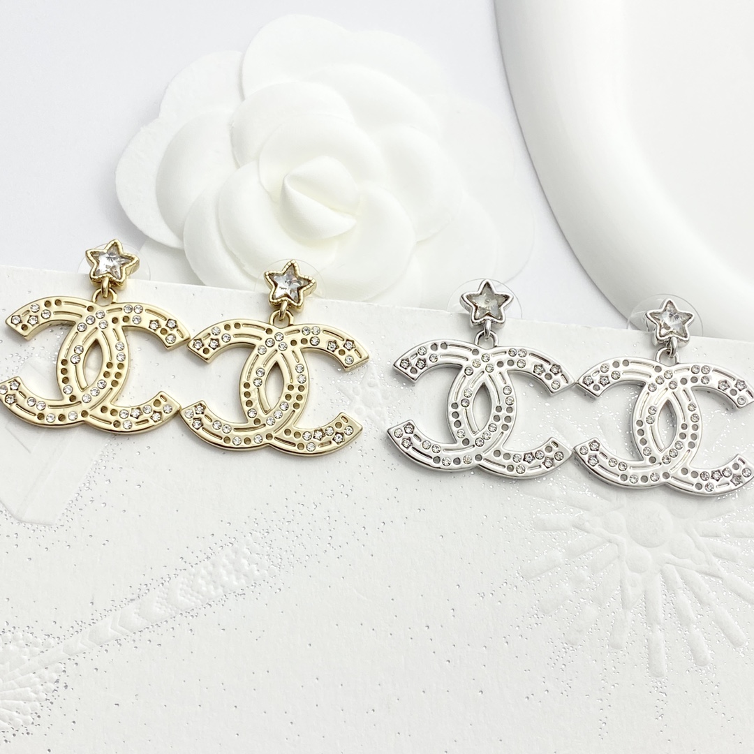 CCE301 Double cc chanel earrings - ccjewelryacc