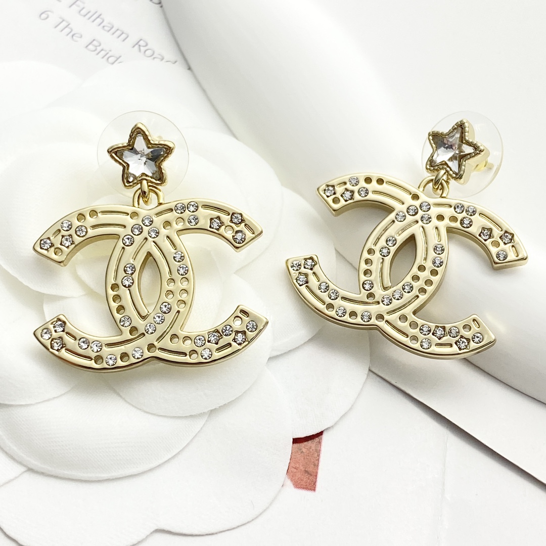 CCE301 Double cc chanel earrings - ccjewelryacc