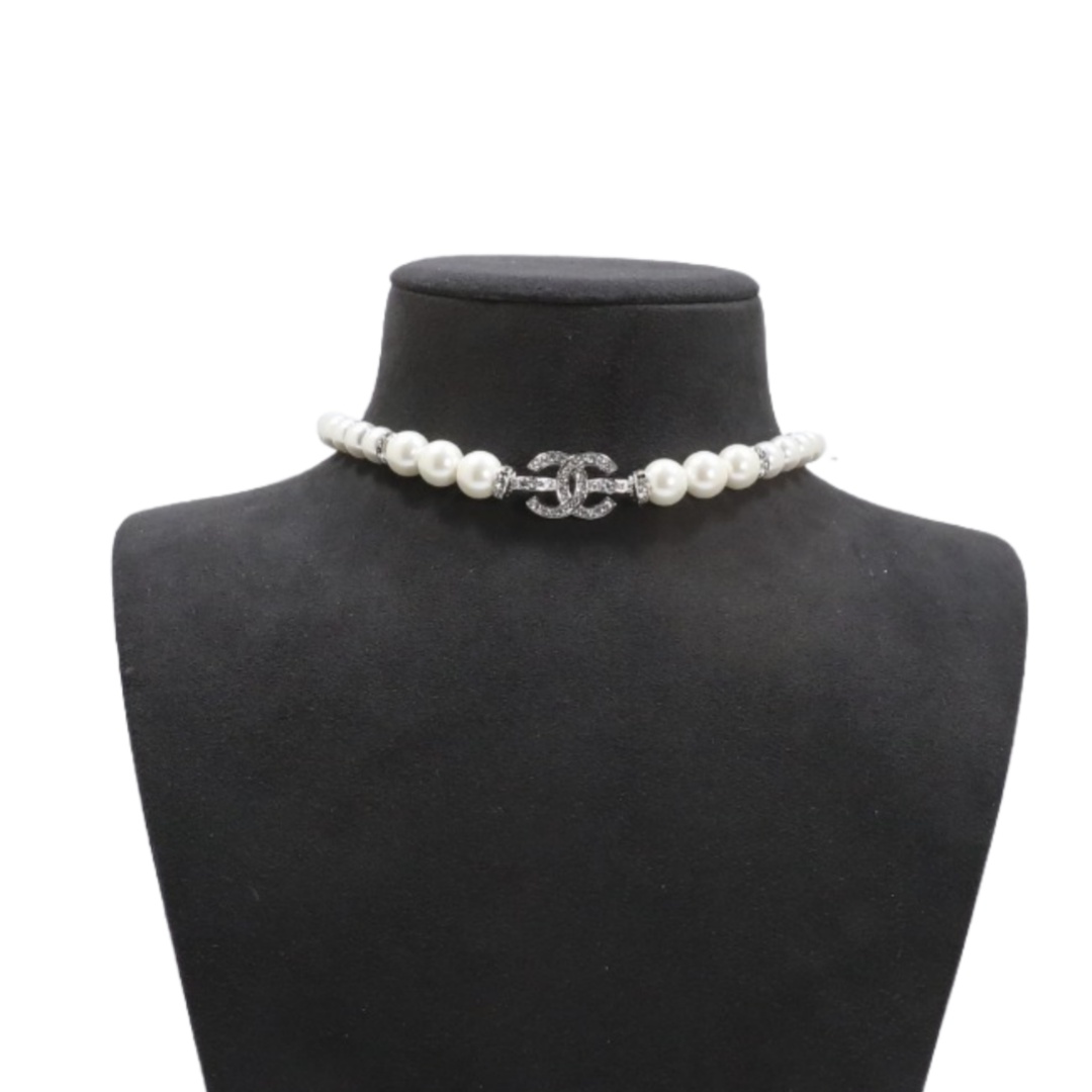 CCN066  Chanel white Gold pearl choker necklace - ccjewelryacc