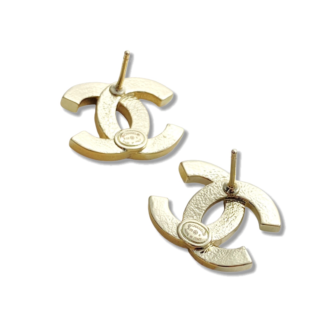 CCE651 Chanel cc logo stud earrings Metal and crystal - ccjewelryacc