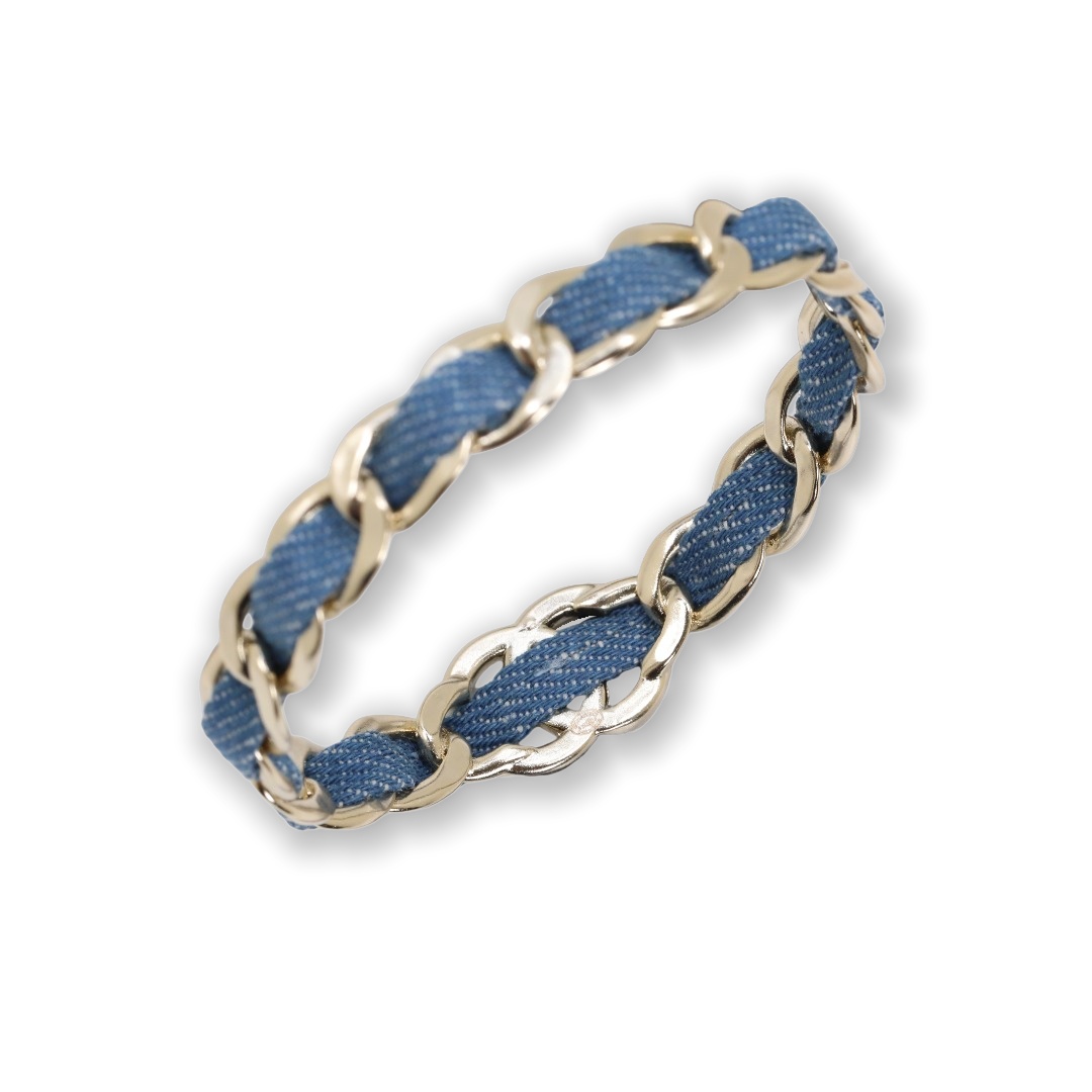 CCS141 Metal denim blue bracelet set of 3 - ccjewelryacc