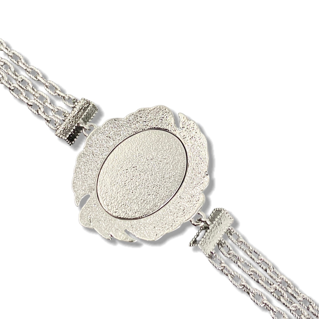 CCN385 Chanel Multi-layer chain choker necklace white gold - ccjewelryacc