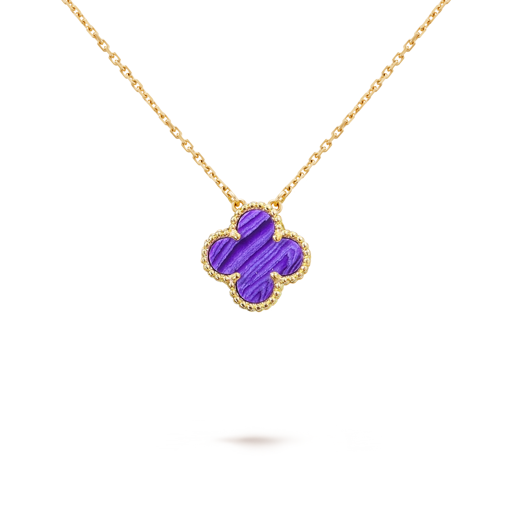 VCT026 VCA stripe Violet Blue Stones Vintage Alhambra Pendant bracelet earring jewelry set - ccjewelryacc