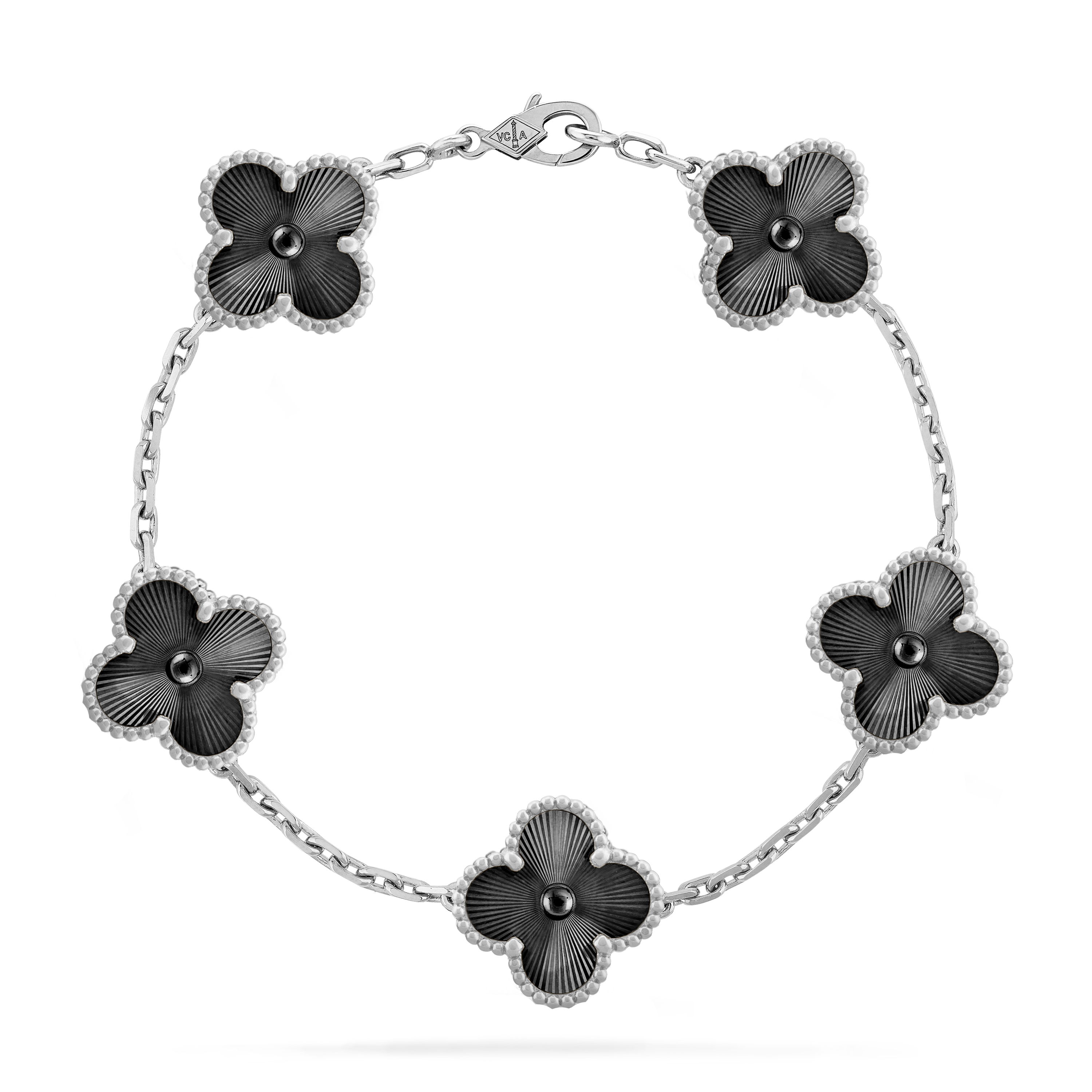 VCT027 VCA Black Vintage Alhambra Pendant bracelet earring jewelry set - ccjewelryacc