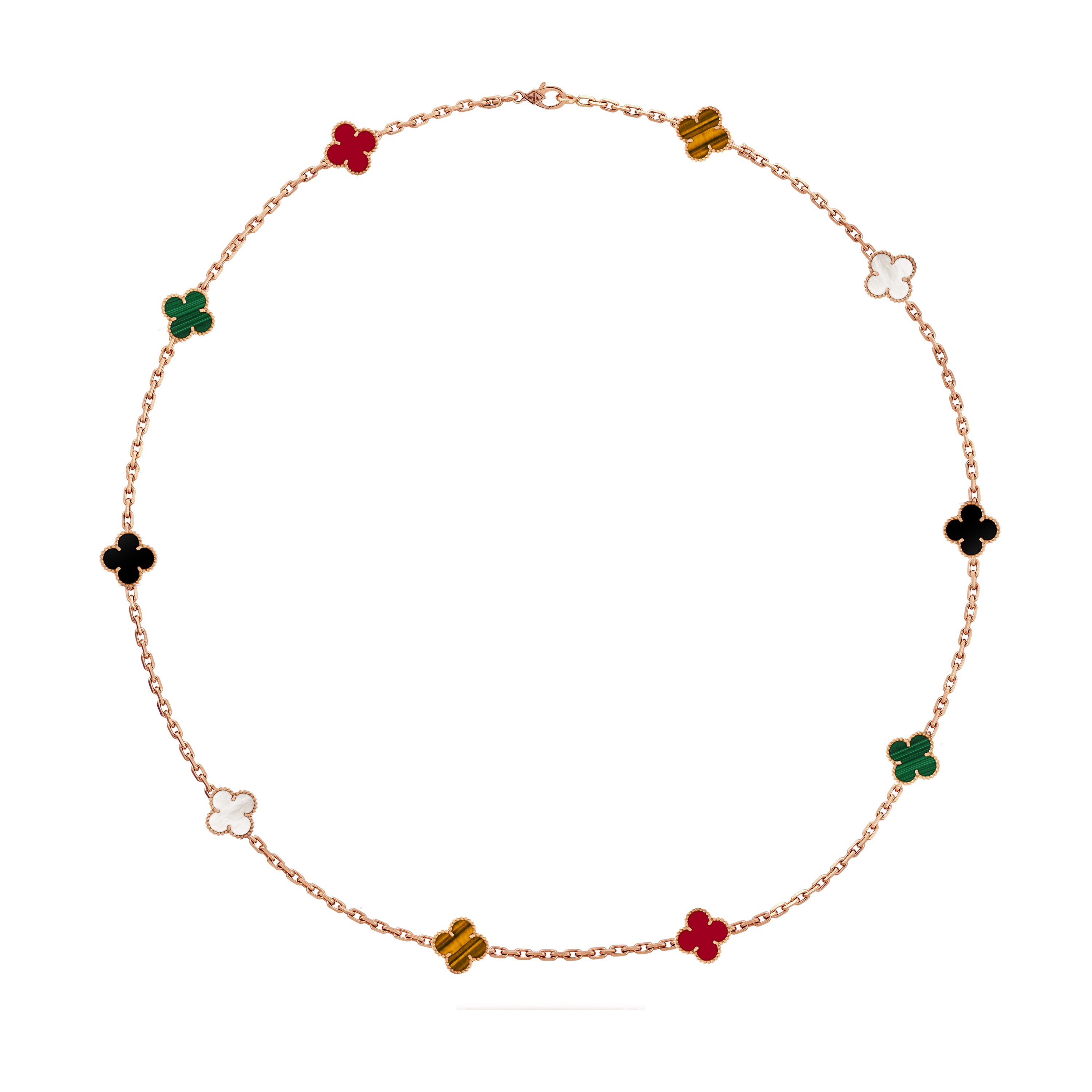 VCN029 Mini Multicolor Vca necklace sweet alhambra 10 motifs - ccjewelryacc