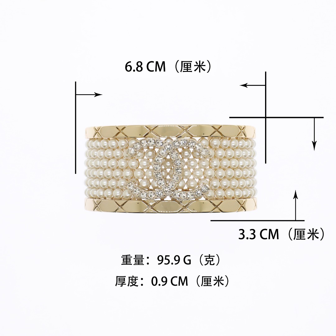 CCS146 CC Pearl Bangle bracelet Large - ccjewelryacc